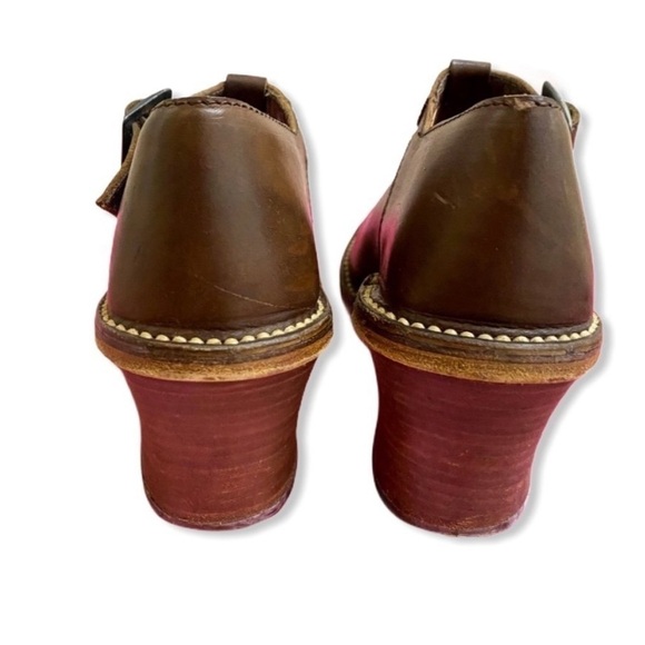 Y2K Vintage leather T strap chunky shoes with cutouts, late 90s - Picture 4 of 10